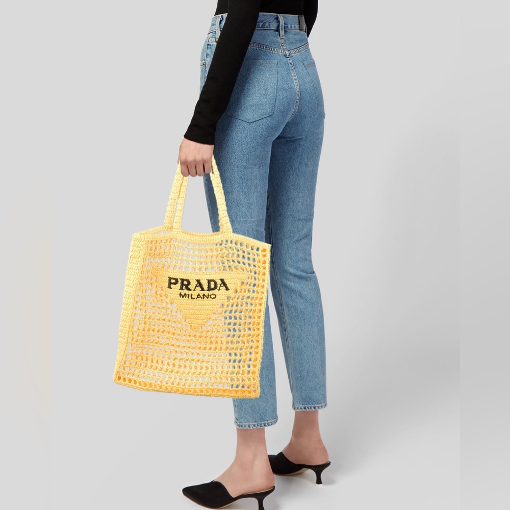 Prada Raffia Logo Tote - Picture 2 of 4